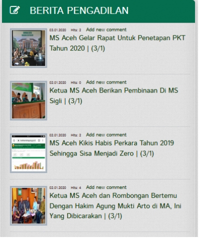 Berita MS Aceh Dominasi Website Badilag