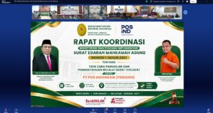 MS Aceh Ikuti Rapat Koordinasi Monitoring dan Evaluasi Implementasi SEMA Nomor 1 Tahun 2023 Bersama PT Pos Indonesia
