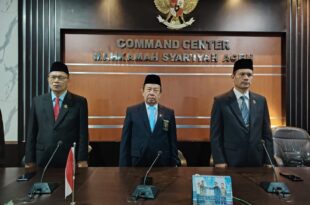 MS Aceh Ikuti Wisuda Purnabakti Ketua Pengadilan Tinggi Agama Banjarmasin Secara Daring