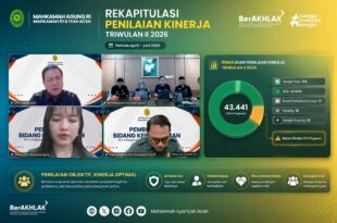 MS Aceh Ikuti Pembinaan Kepegawaian Mahkamah Agung RI Secara Virtual