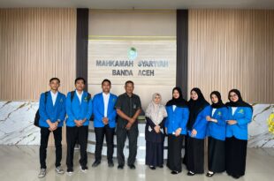 Mahasiswa UIN Ar-Raniry Ikuti Pembelajaran Praktik Hukum Perkara Perdata dan Jinayat di Mahkamah Syar’iyah Banda Aceh